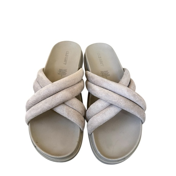 Old Navy Shoes - Old Navy Taupe Crisscross Slide Sandals